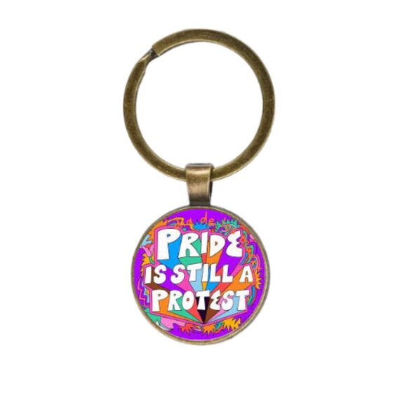 PRIDE IS STILL A PROTEST CUSTOM KEY RING - Picture 4 of 5